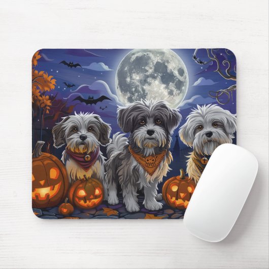 Havanese Halloween Griezelig Muismat (Met muis)