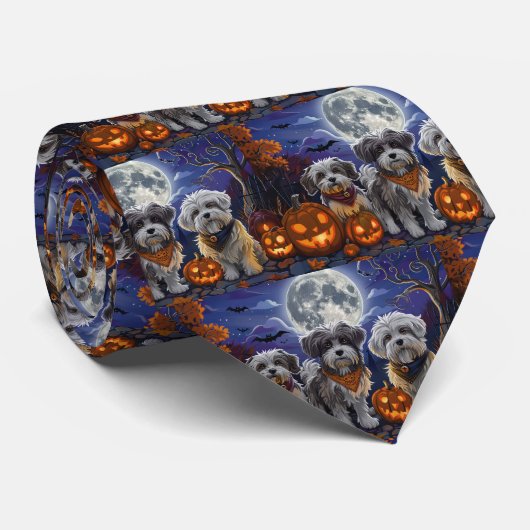 Havanese Halloween Spoken Stropdas (Opgerold)