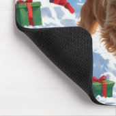 Havanese hardlopend in de sneeuw met kerstmuts muismat (Hoek)