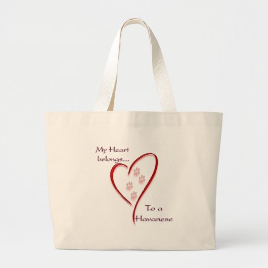 Havanese Heart Grote Tote Bag (Voorkant)
