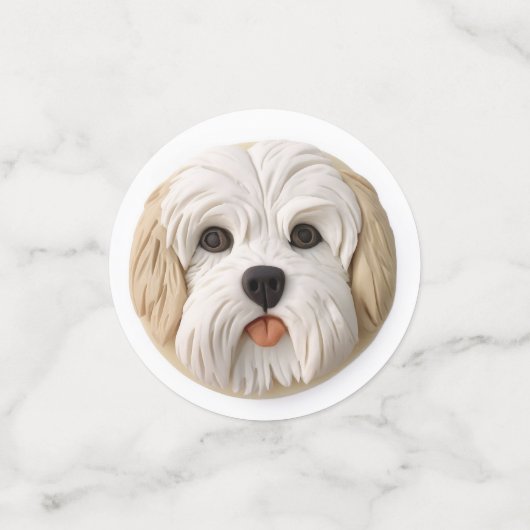 Havanese Hond 3D Geïnspireerd Confetti (Kleine voorkant)