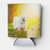 Havanese Hond Bichon Portret Schilderij Blikjeskoeler (Voorkant)