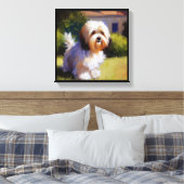 Havanese Hond Canvas Afdruk (Insitu (Slaapkamer))