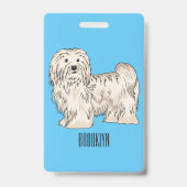 Havanese hond cartoon illustratie badge (Achterkant)