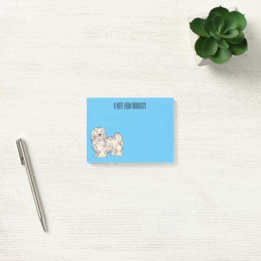 Havanese hond cartoon illustratie  post-it® notes (Kantoor)