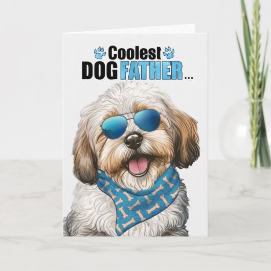 Havanese Hond Coolste Papa Ooit Vaderdag Feestdagen Kaart (Voorkant)