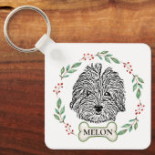 Havanese hond gepersonaliseerd sleutelhanger (Voorkant)