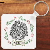 Havanese hond gepersonaliseerd sleutelhanger (Achterkant)