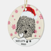 Havanese Hond Gepersonaliseerde Hand Drawing Keramisch Ornament (Links)