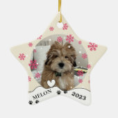 Havanese Hond Gepersonaliseerde Hand Drawing Keramisch Ornament (Achterkant)