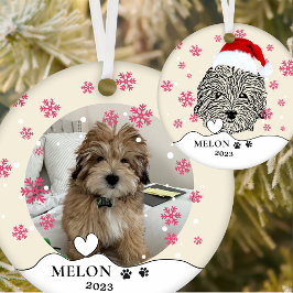 Havanese Hond Gepersonaliseerde Hand Drawing Keramisch Ornament