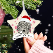 Havanese Hond Gepersonaliseerde Hand Drawing Keramisch Ornament