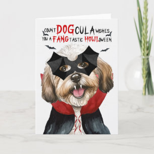 Havanese Hond Grappig Count DOGcula Halloween Feestdagen Kaart