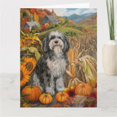 Havanese Hond Herfst Oogst Thanksgiving Kaart (Voorkant)