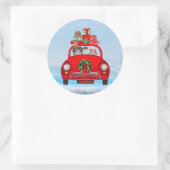 Havanese hond in auto met kerstman ronde sticker (Tas)