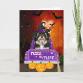 Havanese Hond in Halloween Truck Kaart (Voorkant)