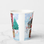 Havanese hond in het sneeuwbalhuis papieren bekers (Links)