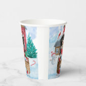 Havanese hond in het sneeuwbalhuis papieren bekers (Rechts)