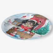 Havanese hond in het sneeuwbalhuis papieren bordje (Gekanteld)