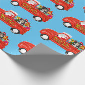 Havanese Hond in Kerst Leveringsvrachtwagen Cadeaupapier (Hoek)