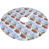 Havanese hond in kerstcadeau, vrachtwagen sneeuw kerstboom rok (Gekanteld)