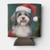 Havanese Hond in Sneeuw Kerstmis Blikjeskoeler (Voorkant)