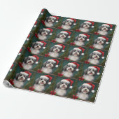 Havanese Hond in Sneeuw Kerstmis Cadeaupapier (Uitgerold)