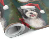 Havanese Hond in Sneeuw Kerstmis Cadeaupapier (Rol Hoek)