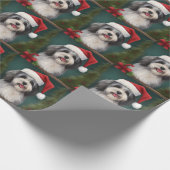 Havanese Hond in Sneeuw Kerstmis Cadeaupapier (Hoek)