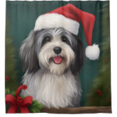 Havanese Hond in Sneeuw Kerstmis Douchegordijn (Voorkant)