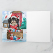 Havanese hond in sneeuw Kerstmis hondenhok Kaart (Binnen)