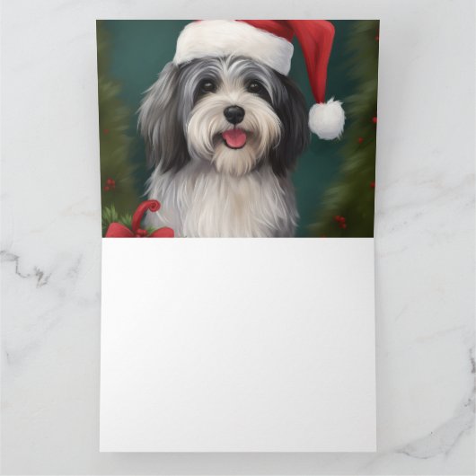 Havanese Hond in Sneeuw Kerstmis Kaart (Binnen)