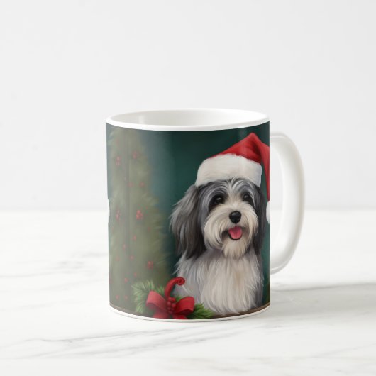 Havanese Hond in Sneeuw Kerstmis Koffiemok (Voorkant rechts)