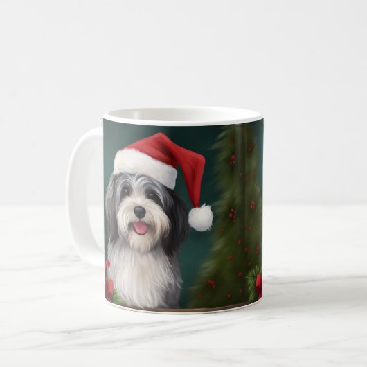 Havanese Hond in Sneeuw Kerstmis Koffiemok (Voorkant links)