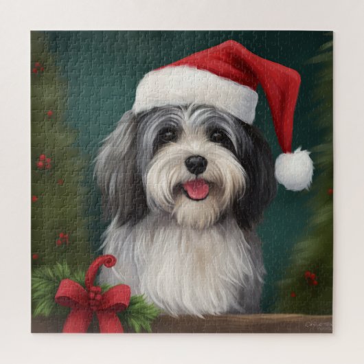 Havanese Hond in Sneeuw Kerstmis Legpuzzel (Verticaal)