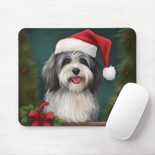 Havanese Hond in Sneeuw Kerstmis Muismat (Met muis)