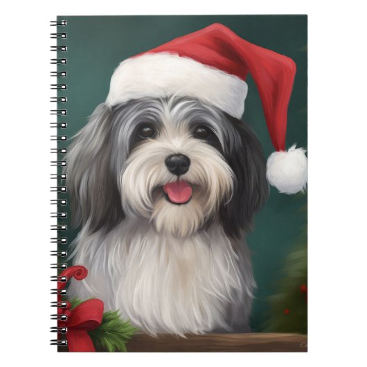 Havanese Hond in Sneeuw Kerstmis Notitieboek (Voorkant)