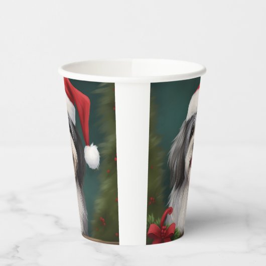 Havanese Hond in Sneeuw Kerstmis Papieren Bekers (Links)