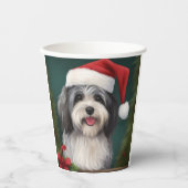 Havanese Hond in Sneeuw Kerstmis Papieren Bekers (Voorkant)