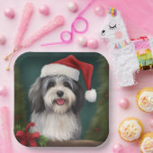 Havanese Hond in Sneeuw Kerstmis Papieren Bordje (Feest)