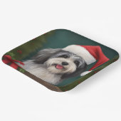 Havanese Hond in Sneeuw Kerstmis Papieren Bordje (Gebogen)