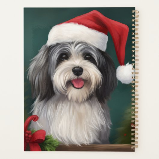 Havanese Hond in Sneeuw Kerstmis Planner (Achterkant)