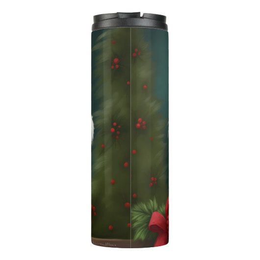 Havanese Hond in Sneeuw Kerstmis Thermosbeker (Achterkant)