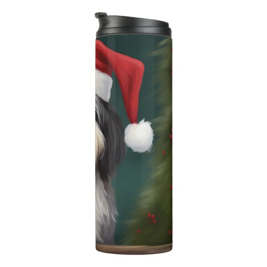 Havanese Hond in Sneeuw Kerstmis Thermosbeker (Geroteerd rechts)