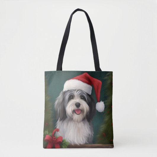 Havanese Hond in Sneeuw Kerstmis Tote Bag (Voorkant)