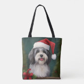 Havanese Hond in Sneeuw Kerstmis Tote Bag (Achterkant)