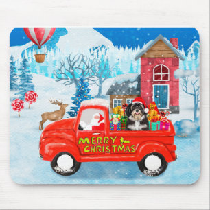 Havanese hond Kerst bezorgtruck Sneeuw Muismat