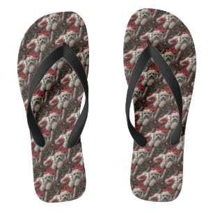 Havanese Hond Kerst Feestelijk Teenslippers