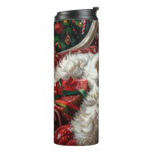Havanese Hond Kerst Feestelijk Thermosbeker (Gedraaid links)