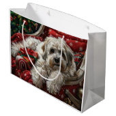 Havanese Hond Kerst Festiviteit Groot Cadeauzakje (Achterkant Gekanteld)